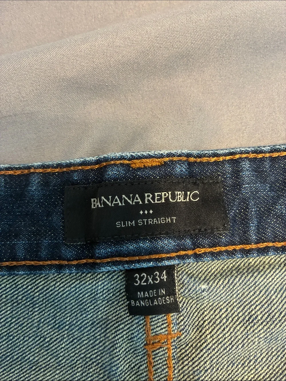 Banana Republic Men's Faded Blue Straight Jeans